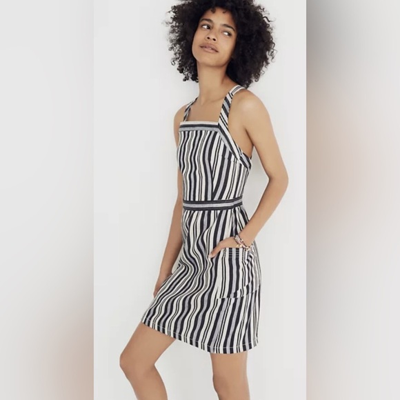 Madewell Apron Mini Dress in Evelyn Stripe - Size 0 - Picture 1 of 5